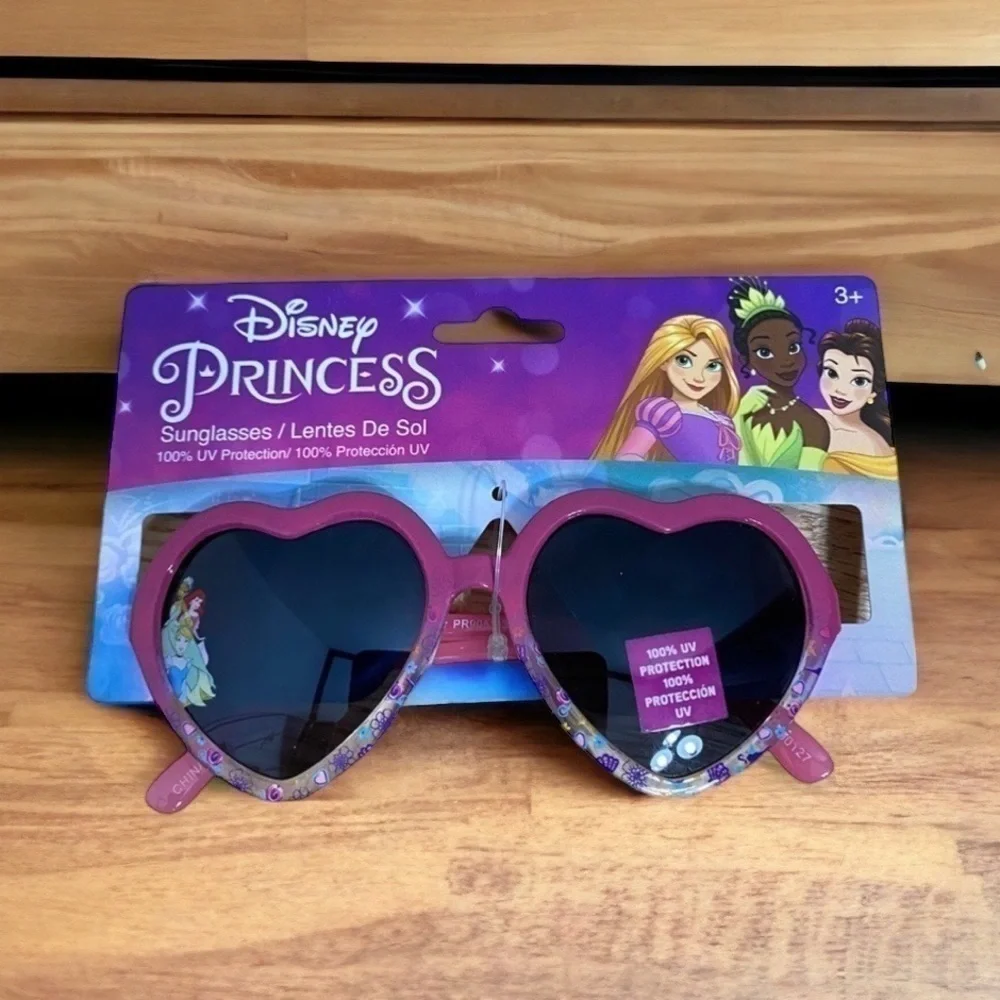Disney Princess Sunglasses Heart Shape NWT 100% UV Protection Ariel Cinderella